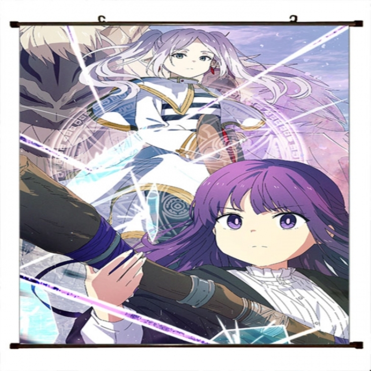 Frieren: Beyond Journey's Anime black Plastic rod Cloth painting Wall Scroll 60X90CM 