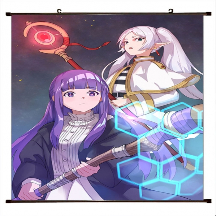Frieren: Beyond Journey's Anime black Plastic rod Cloth painting Wall Scroll 60X90CM 