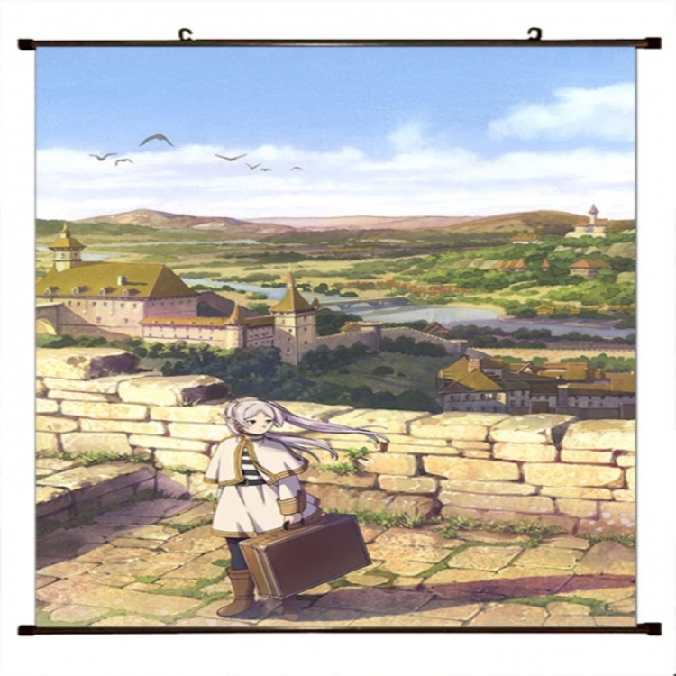 Frieren: Beyond Journey's Anime black Plastic rod Cloth painting Wall Scroll 60X90CM 