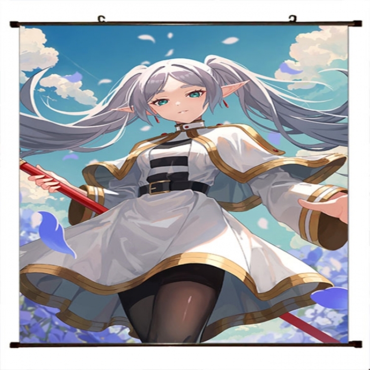 Frieren: Beyond Journey's Anime black Plastic rod Cloth painting Wall Scroll 60X90CM 