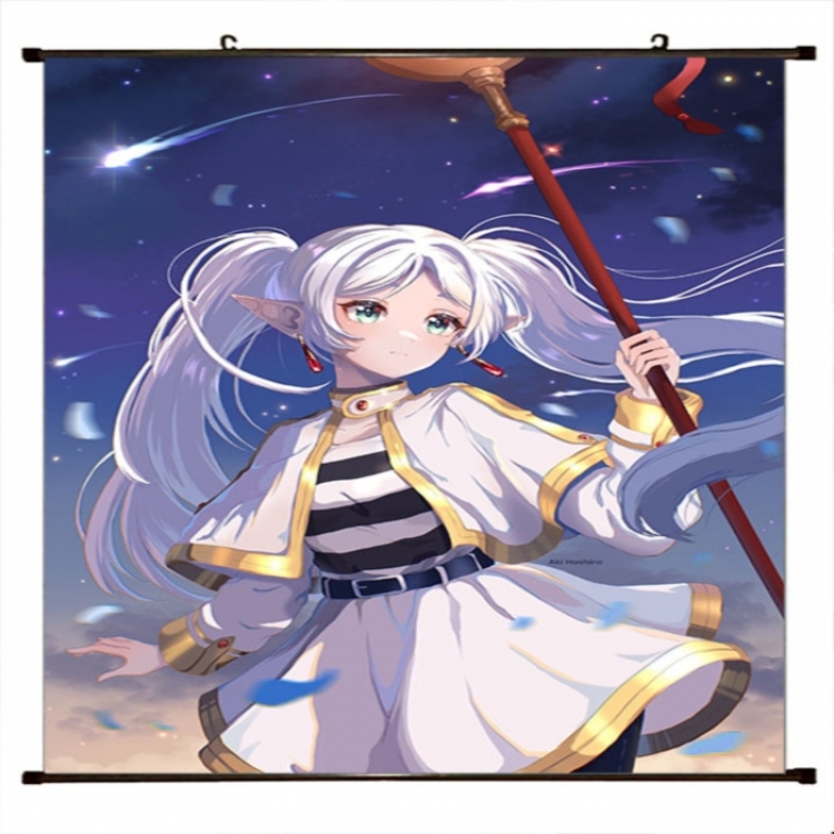 Frieren: Beyond Journey's Anime black Plastic rod Cloth painting Wall Scroll 60X90CM 