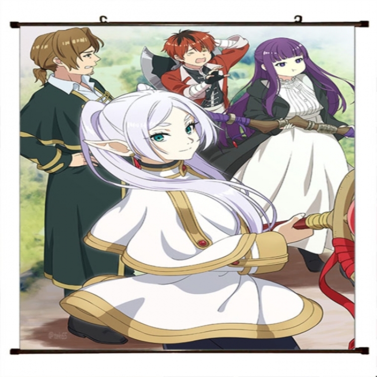 Frieren: Beyond Journey's Anime black Plastic rod Cloth painting Wall Scroll 60X90CM 