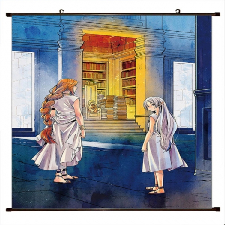 Frieren: Beyond Journey's Anime black Plastic rod Cloth painting Wall Scroll 60X90CM 