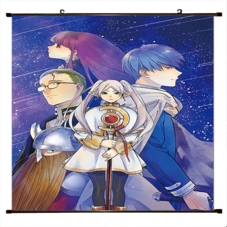 Frieren: Beyond Journey's Anime black Plastic rod Cloth painting Wall Scroll 60X90CM 