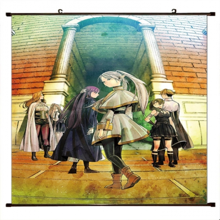 Frieren: Beyond Journey's Anime black Plastic rod Cloth painting Wall Scroll 60X90CM 