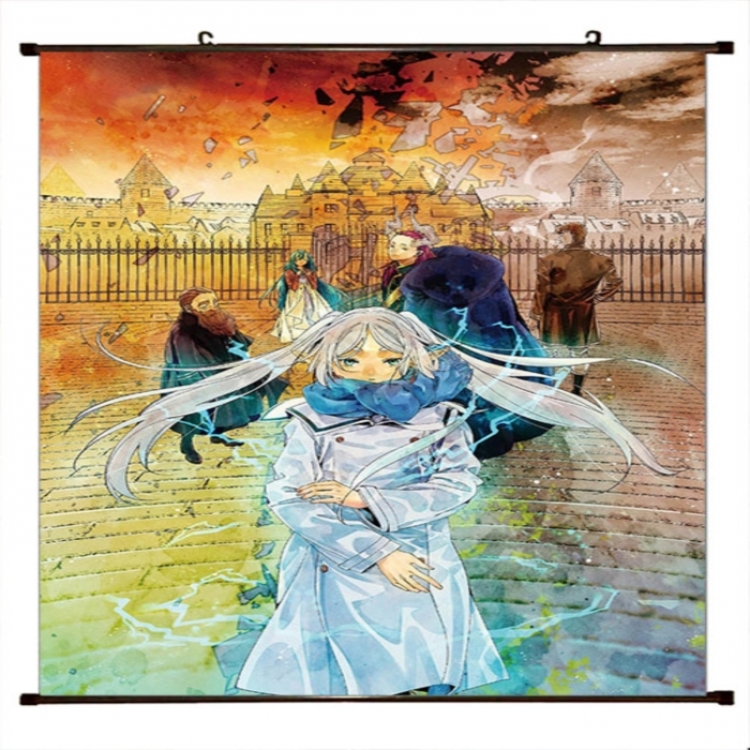 Frieren: Beyond Journey's Anime black Plastic rod Cloth painting Wall Scroll 60X90CM 