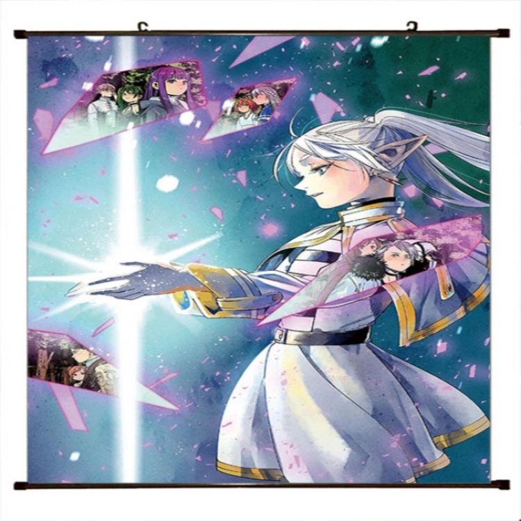 Frieren: Beyond Journey's Anime black Plastic rod Cloth painting Wall Scroll 60X90CM 