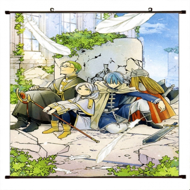 Frieren: Beyond Journey's Anime black Plastic rod Cloth painting Wall Scroll 60X90CM 