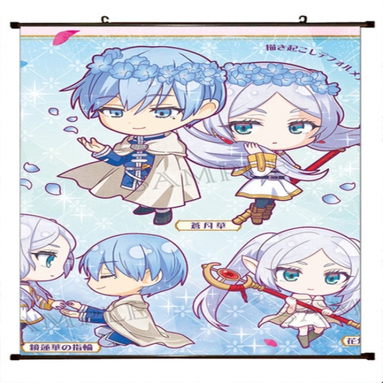 Frieren: Beyond Journey's Anime black Plastic rod Cloth painting Wall Scroll 60X90CM 