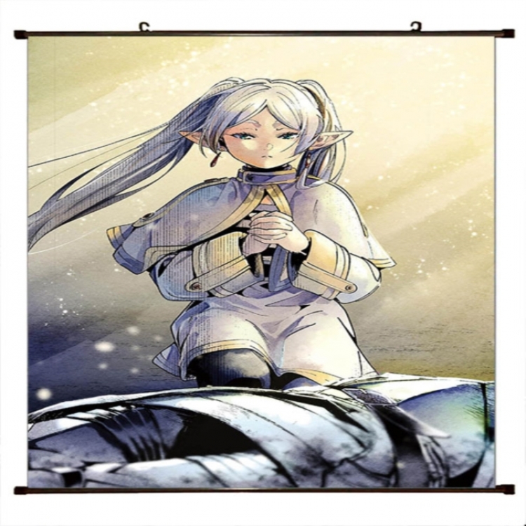 Frieren: Beyond Journey's Anime black Plastic rod Cloth painting Wall Scroll 60X90CM 