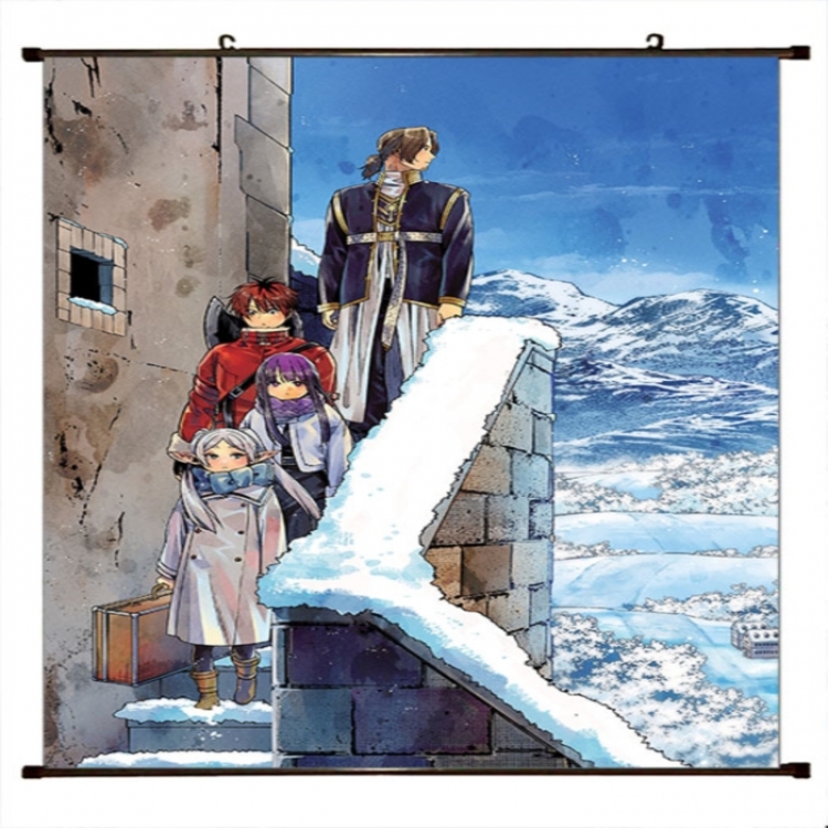 Frieren: Beyond Journey's Anime black Plastic rod Cloth painting Wall Scroll 60X90CM 