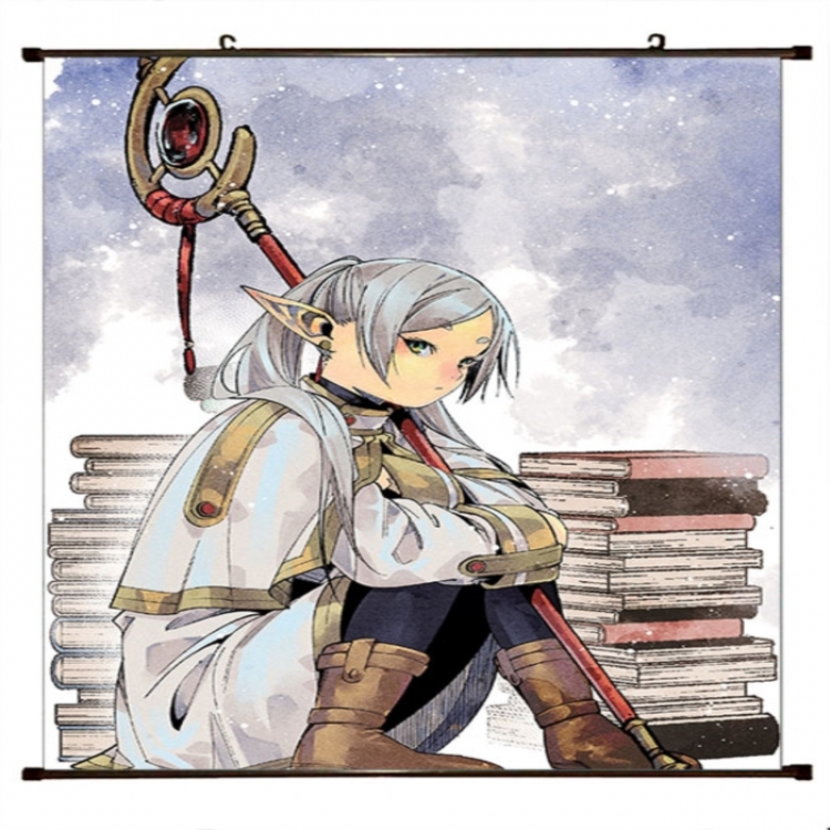Frieren: Beyond Journey's Anime black Plastic rod Cloth painting Wall Scroll 60X90CM 