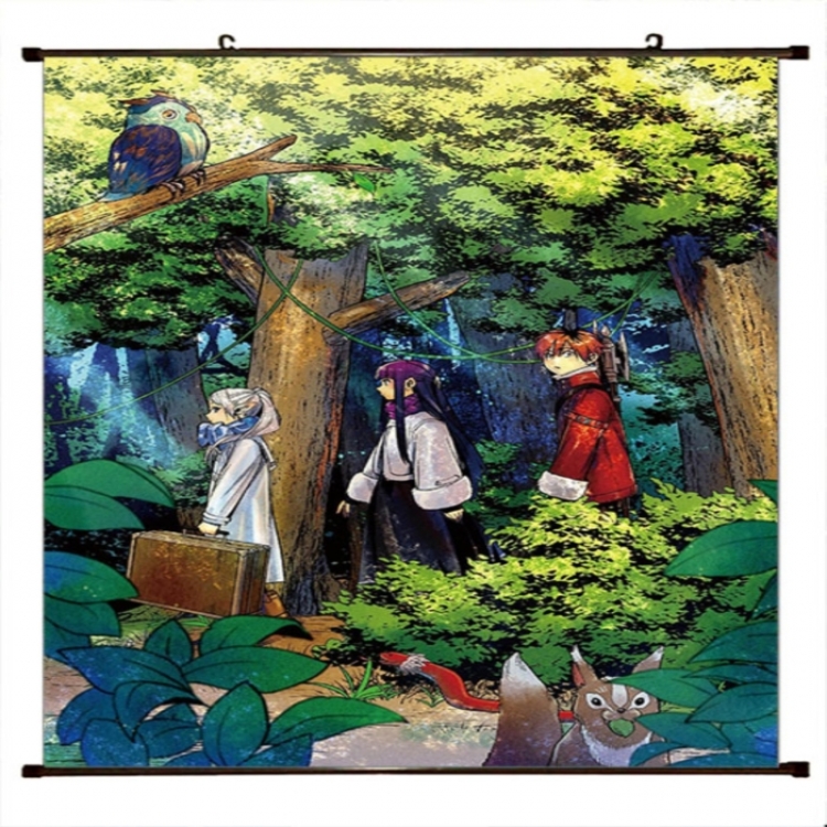 Frieren: Beyond Journey's Anime black Plastic rod Cloth painting Wall Scroll 60X90CM 