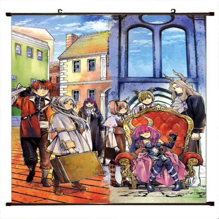 Frieren: Beyond Journey's Anime black Plastic rod Cloth painting Wall Scroll 60X90CM 