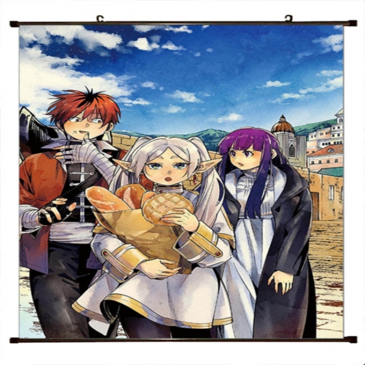 Frieren: Beyond Journey's Anime black Plastic rod Cloth painting Wall Scroll 60X90CM 