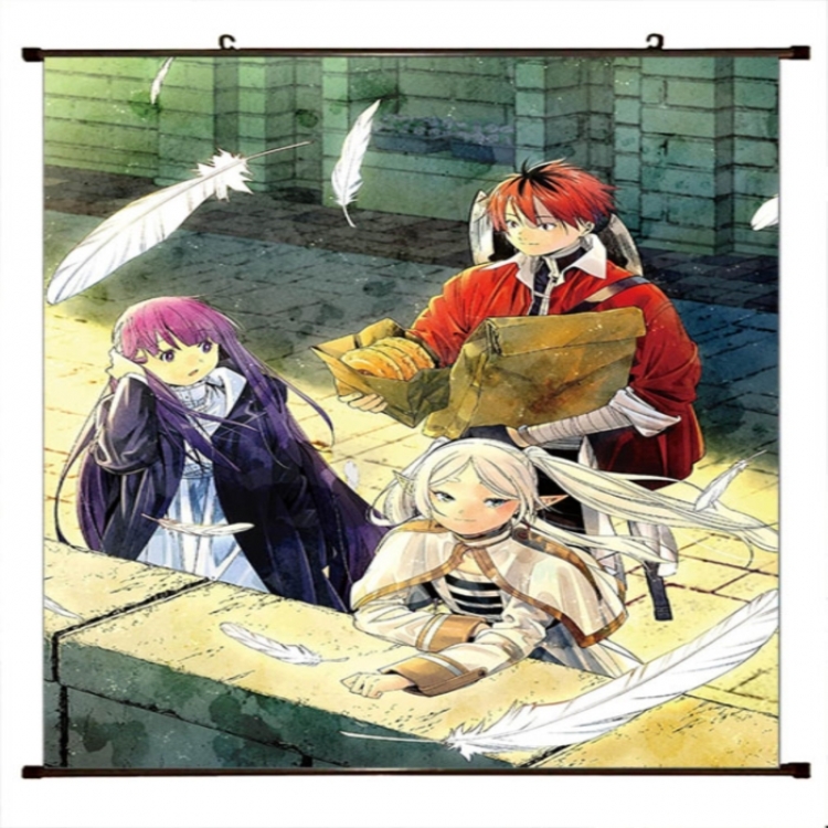 Frieren: Beyond Journey's Anime black Plastic rod Cloth painting Wall Scroll 60X90CM 