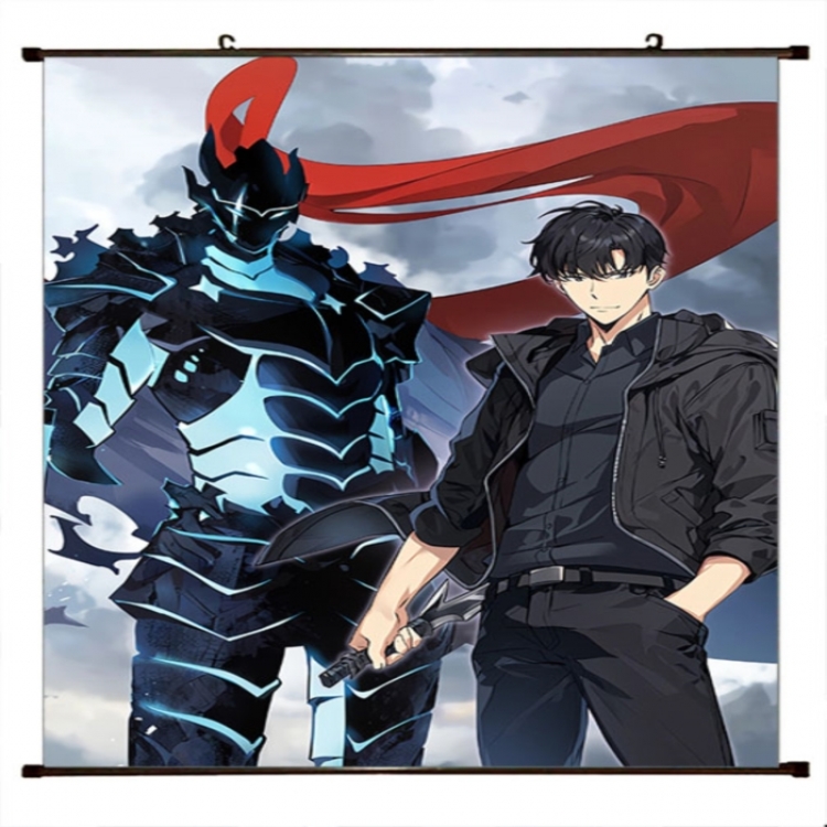 Solo Leveling:Arise Anime black Plastic rod Cloth painting Wall Scroll 60X90CM 