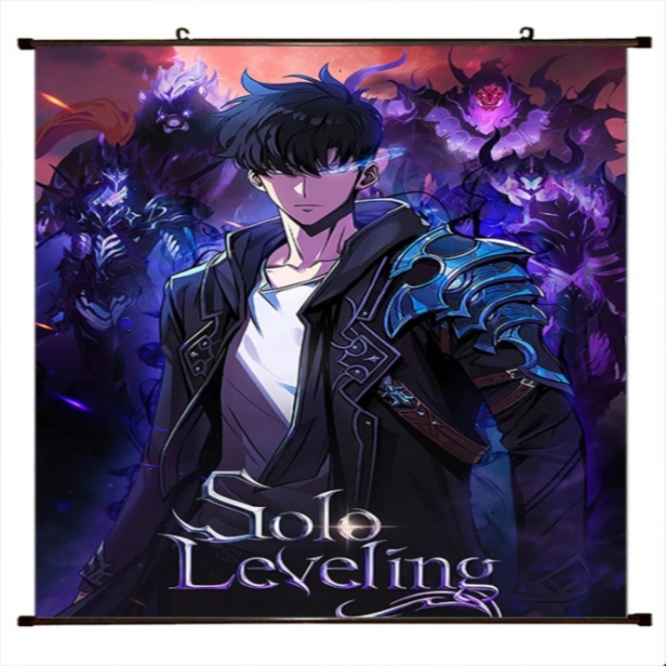 Solo Leveling:Arise Anime black Plastic rod Cloth painting Wall Scroll 60X90CM 