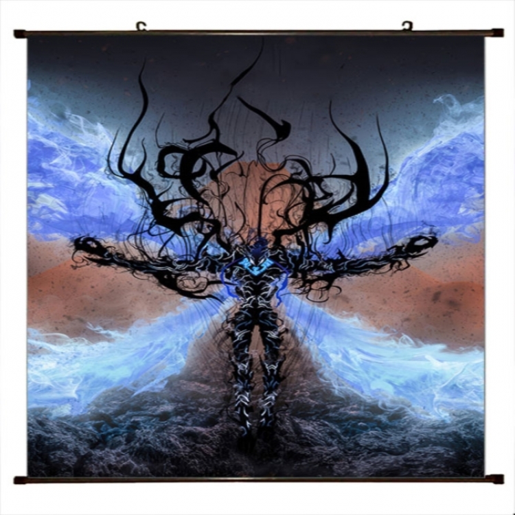 Solo Leveling:Arise Anime black Plastic rod Cloth painting Wall Scroll 60X90CM 