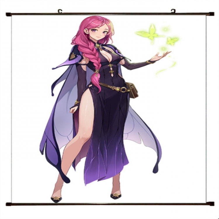 Solo Leveling:Arise Anime black Plastic rod Cloth painting Wall Scroll 60X90CM 