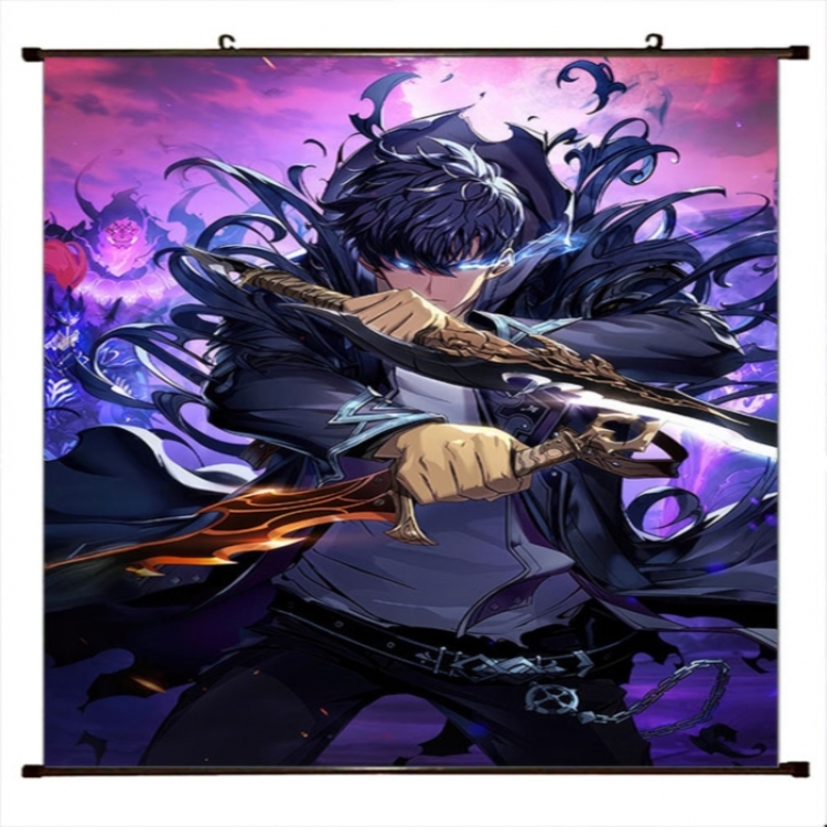 Solo Leveling:Arise Anime black Plastic rod Cloth painting Wall Scroll 60X90CM 