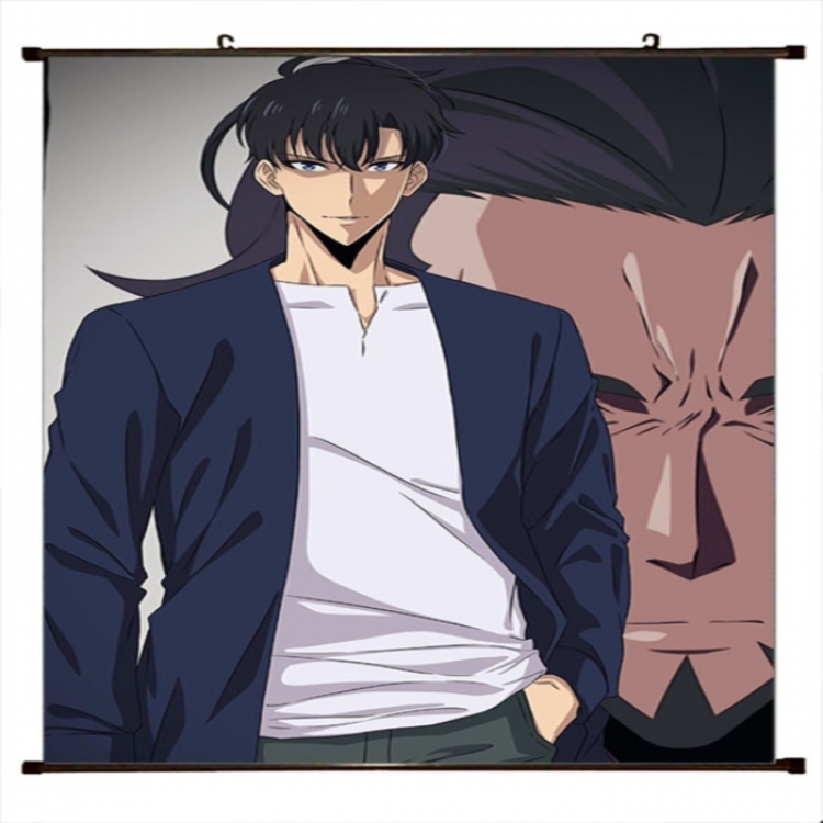 Solo Leveling:Arise Anime black Plastic rod Cloth painting Wall Scroll 60X90CM 