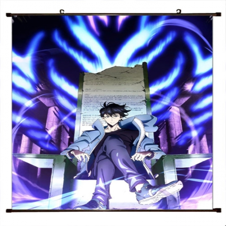 Solo Leveling:Arise Anime black Plastic rod Cloth painting Wall Scroll 60X90CM 
