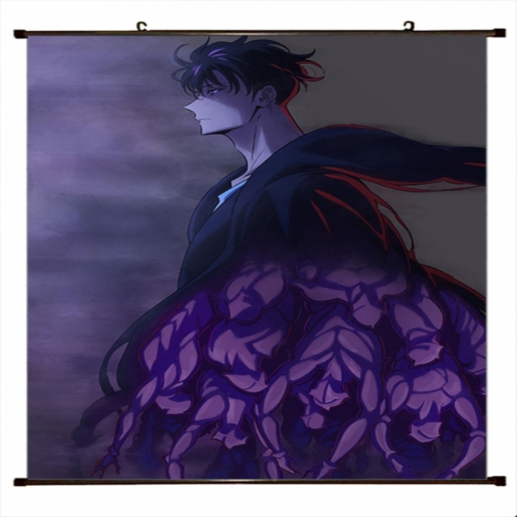 Solo Leveling:Arise Anime black Plastic rod Cloth painting Wall Scroll 60X90CM 