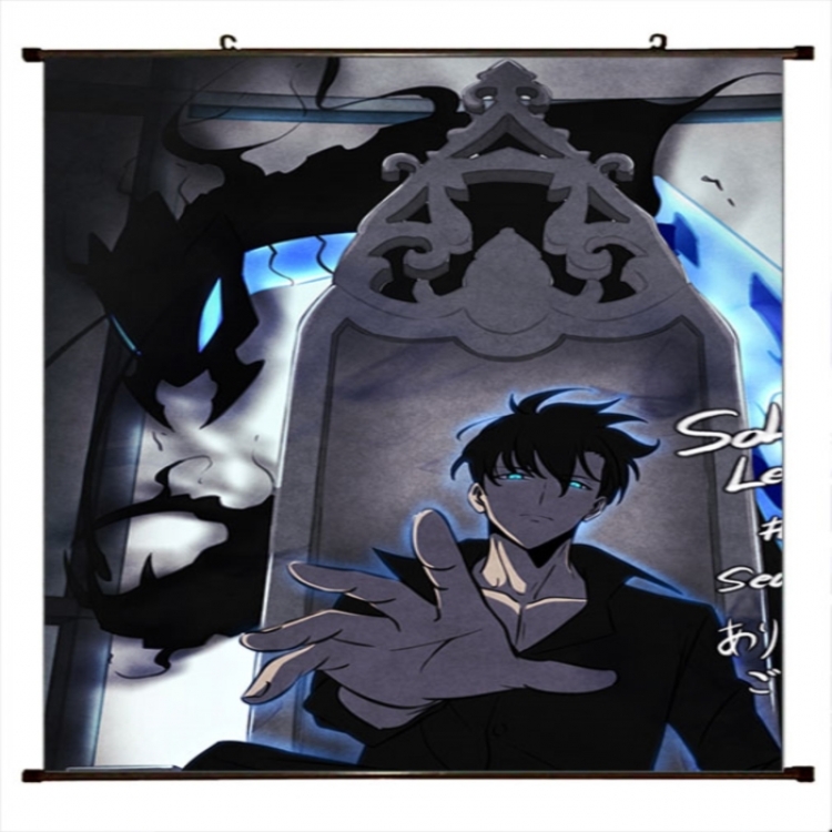 Solo Leveling:Arise Anime black Plastic rod Cloth painting Wall Scroll 60X90CM 