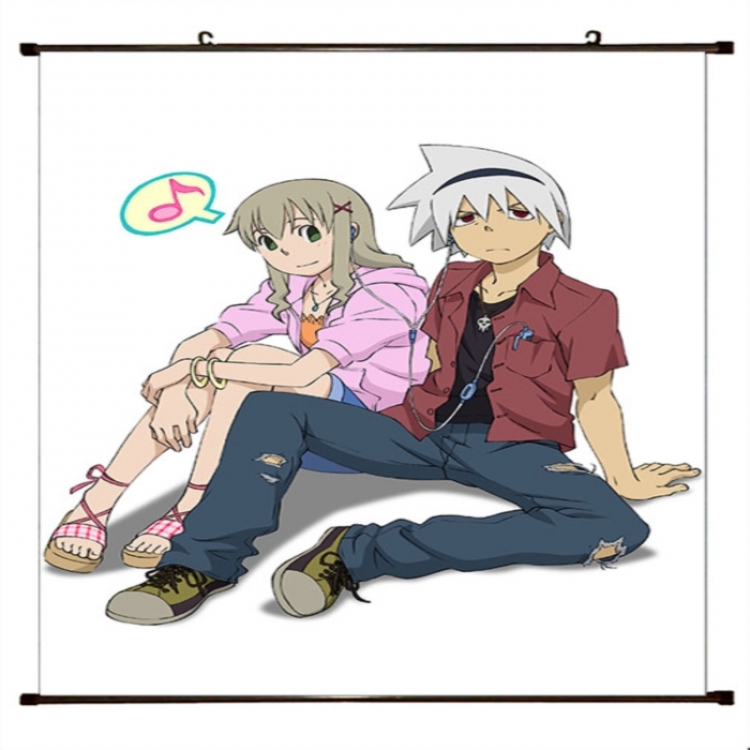 Soul Eater Anime black Plastic rod Cloth painting Wall Scroll 60X90CM 
