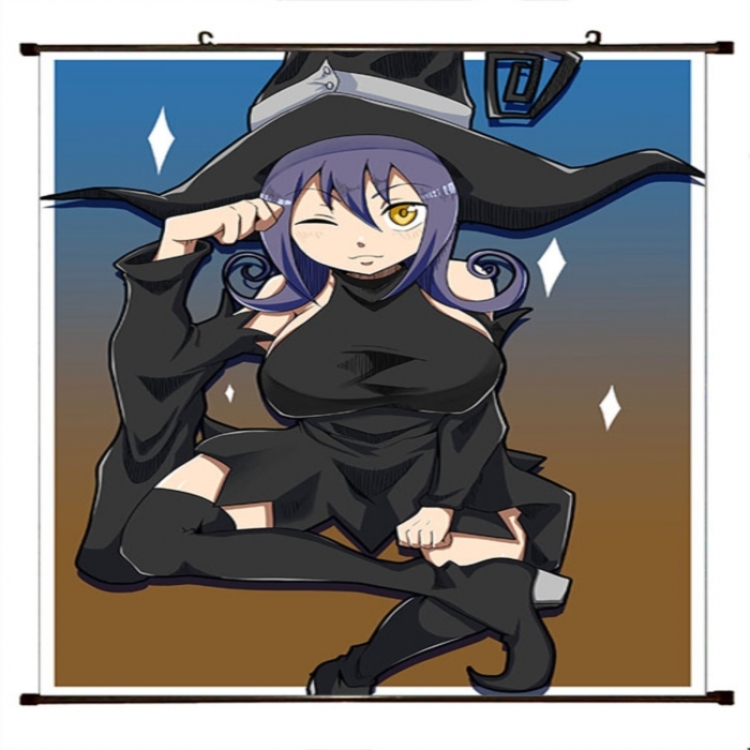 Soul Eater Anime black Plastic rod Cloth painting Wall Scroll 60X90CM 