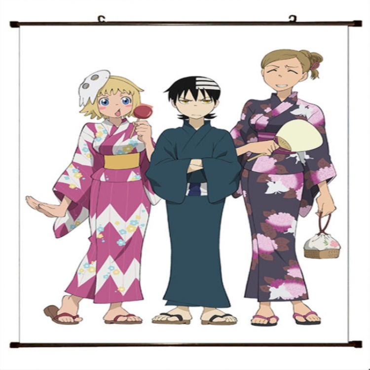 Soul Eater Anime black Plastic rod Cloth painting Wall Scroll 60X90CM 