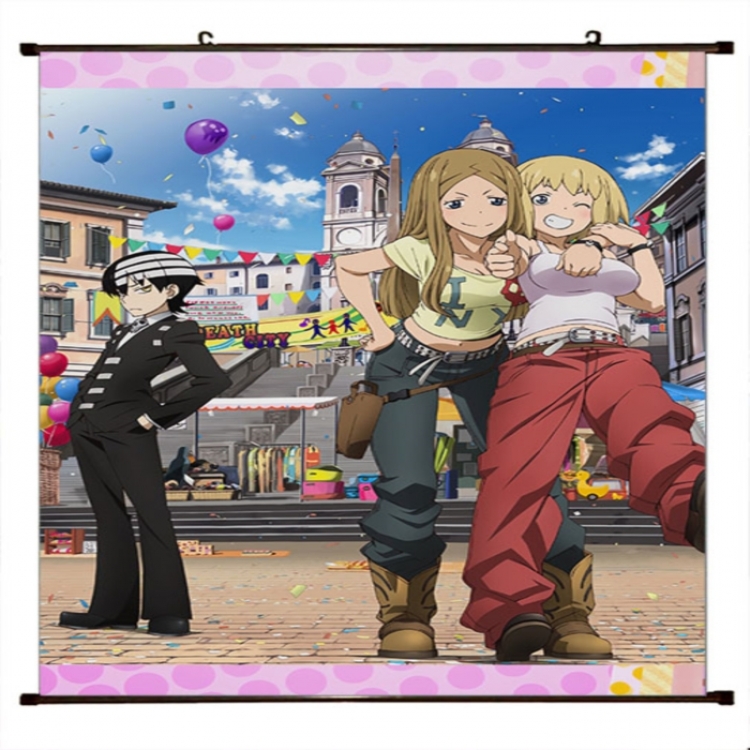 Soul Eater Anime black Plastic rod Cloth painting Wall Scroll 60X90CM 