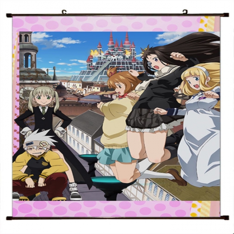 Soul Eater Anime black Plastic rod Cloth painting Wall Scroll 60X90CM 