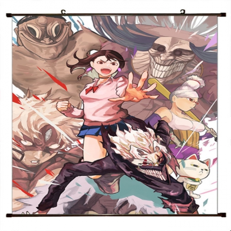 DANDADAN Anime black Plastic rod Cloth painting Wall Scroll 60X90CM 