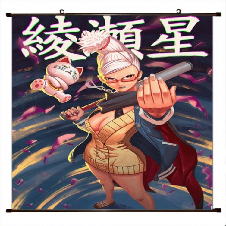 DANDADAN Anime black Plastic rod Cloth painting Wall Scroll 60X90CM 