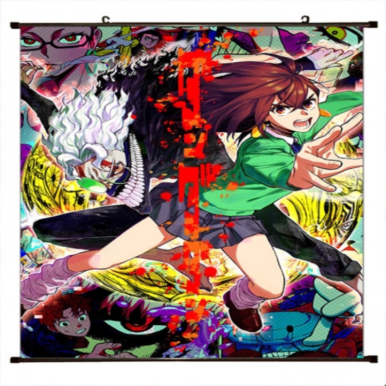 DANDADAN Anime black Plastic rod Cloth painting Wall Scroll 60X90CM 