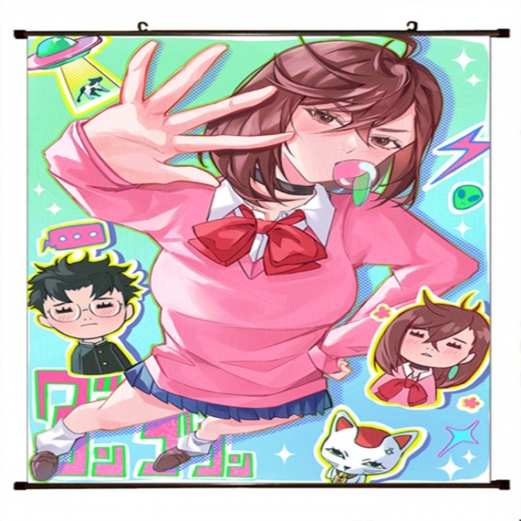 DANDADAN Anime black Plastic rod Cloth painting Wall Scroll 60X90CM 