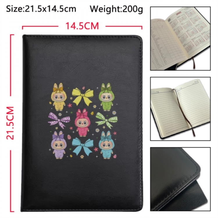 Labubu Anime Printed PU Car Thread Notebook Hard Cover 21.5x14.5cm