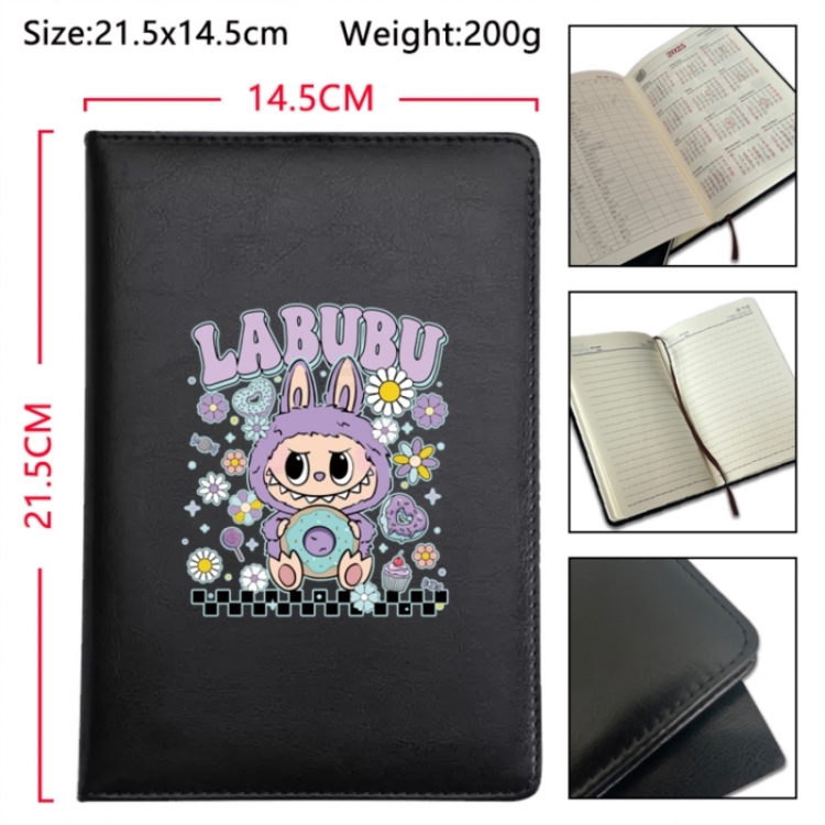 Labubu Anime Printed PU Car Thread Notebook Hard Cover 21.5x14.5cm