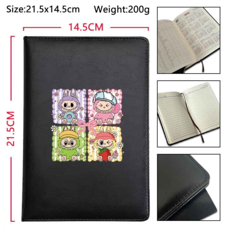 Labubu Anime Printed PU Car Thread Notebook Hard Cover 21.5x14.5cm