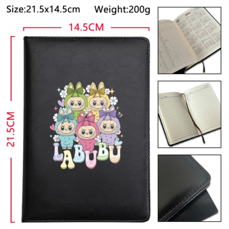 Labubu Anime Printed PU Car Thread Notebook Hard Cover 21.5x14.5cm