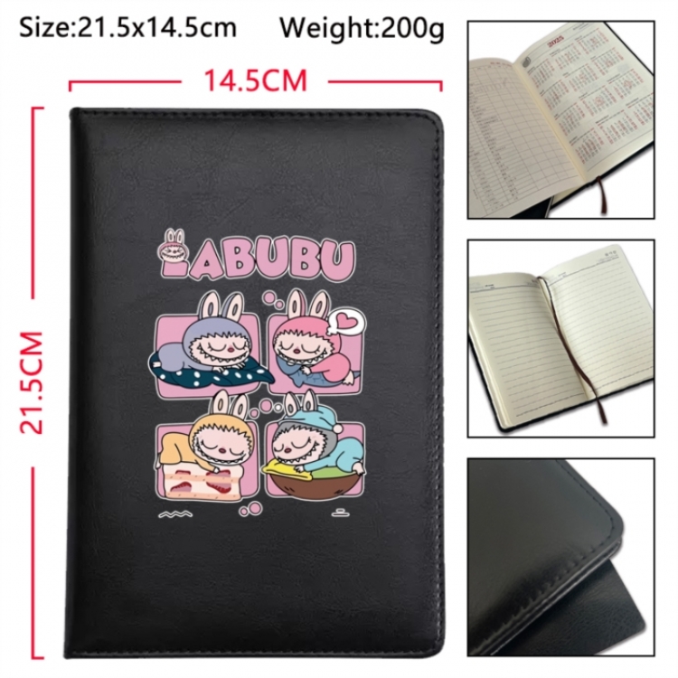 Labubu Anime Printed PU Car Thread Notebook Hard Cover 21.5x14.5cm