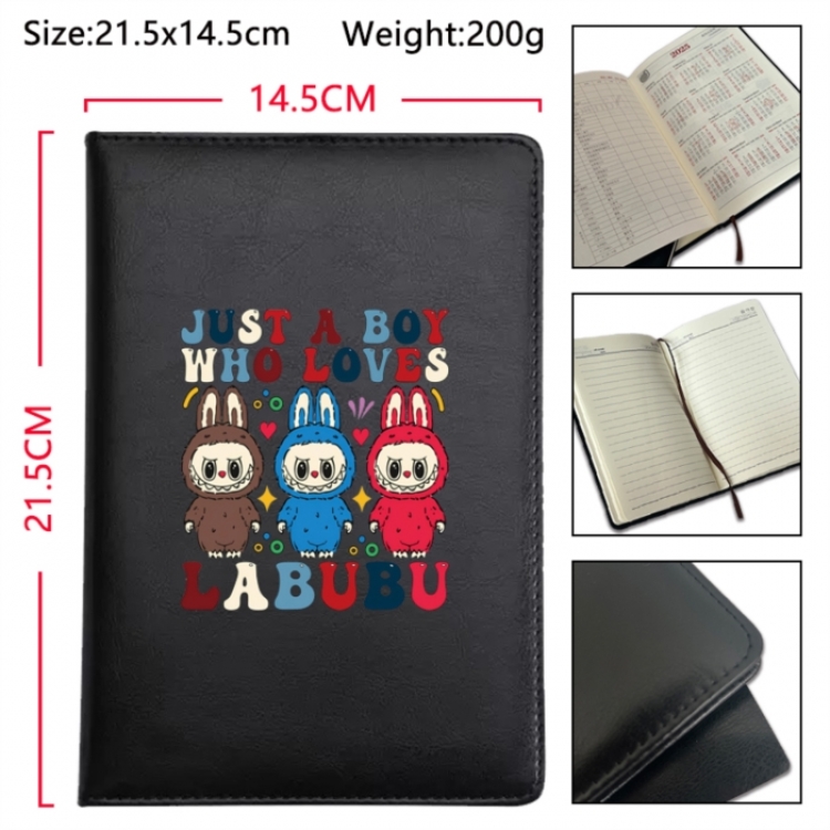 Labubu Anime Printed PU Car Thread Notebook Hard Cover 21.5x14.5cm