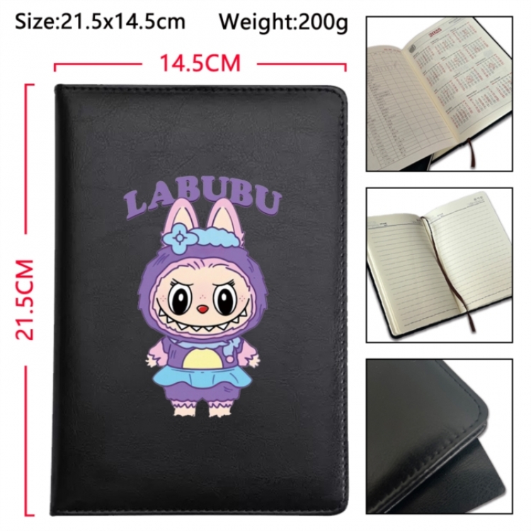 Labubu Anime Printed PU Car Thread Notebook Hard Cover 21.5x14.5cm