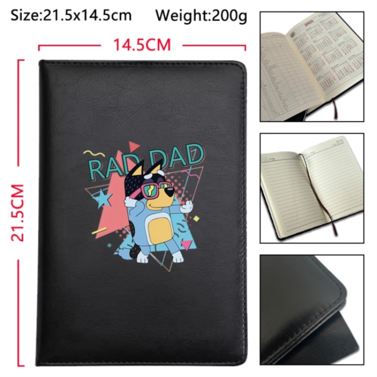 Bluey Anime Printed PU Car Thread Notebook Hard Cover 21.5x14.5cm