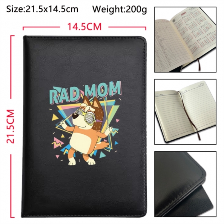 Bluey Anime Printed PU Car Thread Notebook Hard Cover 21.5x14.5cm