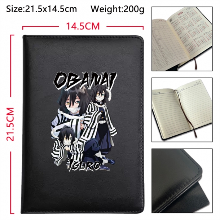 Demon Slayer Kimets Anime Printed PU Car Thread Notebook Hard Cover 21.5x14.5cm