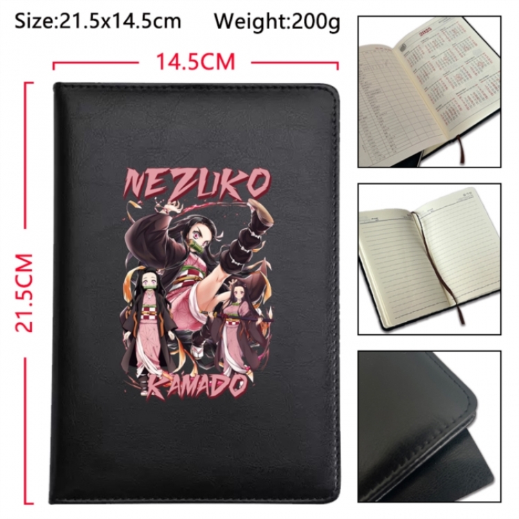 Demon Slayer Kimets Anime Printed PU Car Thread Notebook Hard Cover 21.5x14.5cm