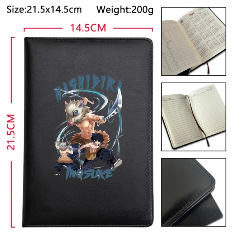 Demon Slayer Kimets Anime Printed PU Car Thread Notebook Hard Cover 21.5x14.5cm